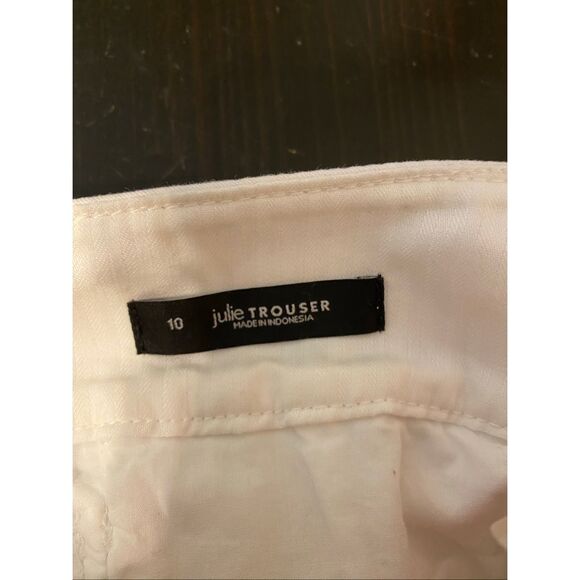 Loft Ann Taylor size 10 white the Julie trouser pants nautical - Picture 7 of 9